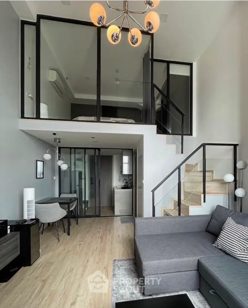 Modern loft apartment with mezzanine bedroom and stylish living area