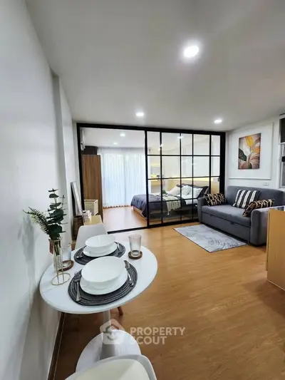 Modern studio apartment with open layout and stylish decor