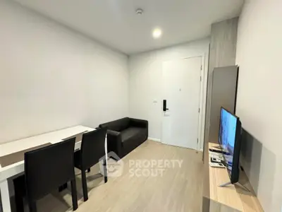 Modern living room with sleek furniture and minimalist design, perfect for urban living.