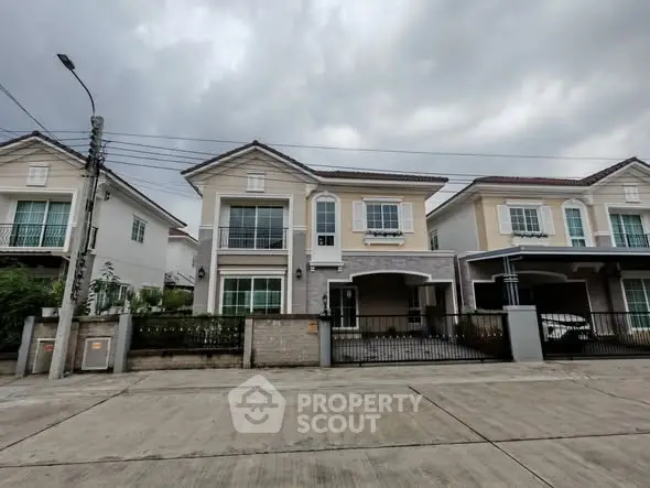 Charming suburban house with modern facade and spacious driveway