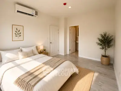 Bright and cozy bedroom with modern decor and natural light