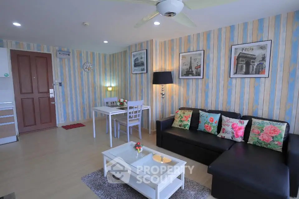 Charming living room with stylish decor and cozy seating area