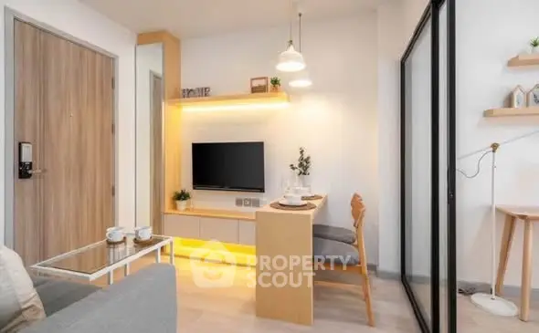 Modern living room with stylish decor and cozy ambiance