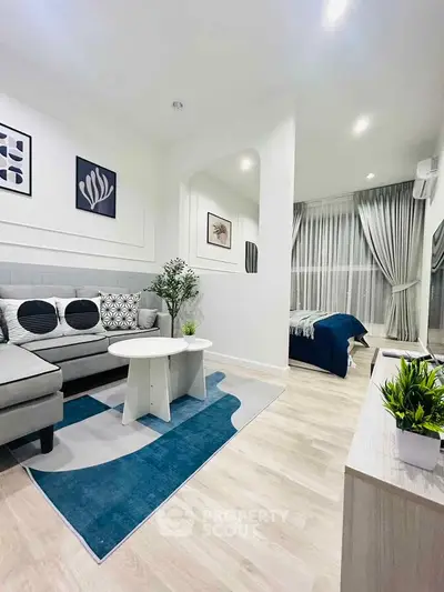 Modern living room with stylish decor and cozy ambiance