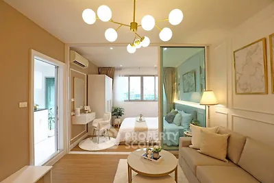 Modern studio apartment with elegant decor and cozy ambiance