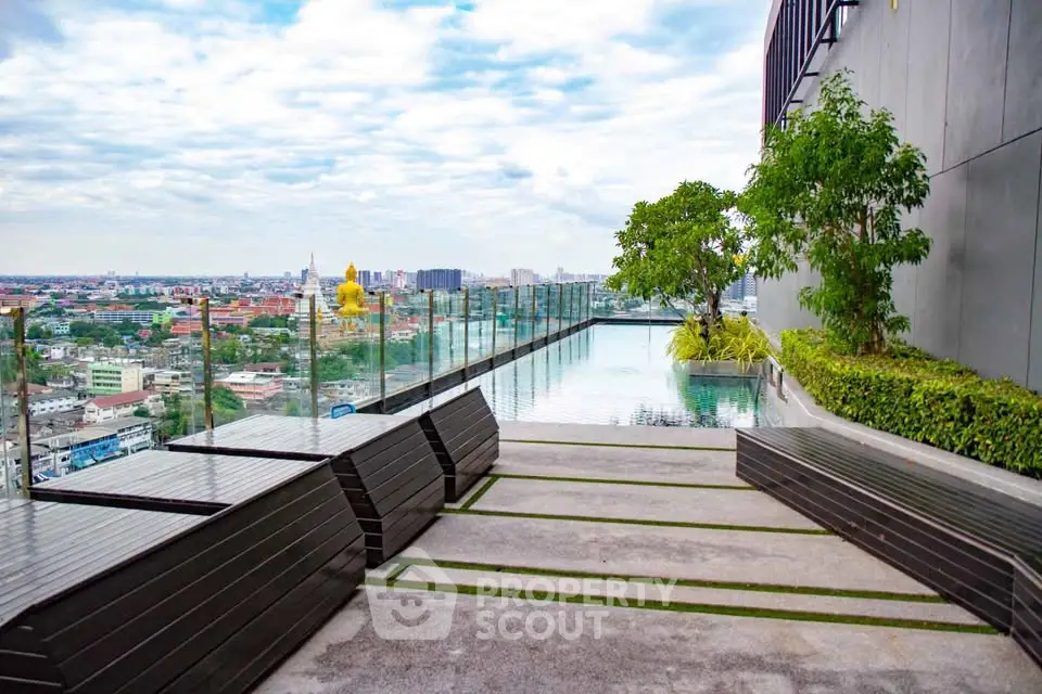 Luxurious rooftop pool with stunning city views and modern design