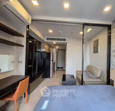 Modern studio apartment with sleek design and open layout