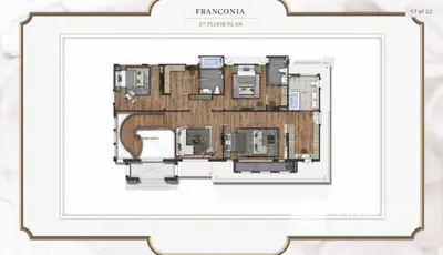 Elegant Franconia second floor plan showcasing spacious layout and modern design.