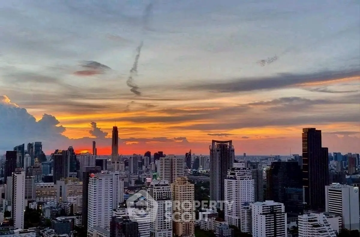 Stunning city skyline view at sunset with vibrant colors and modern architecture.