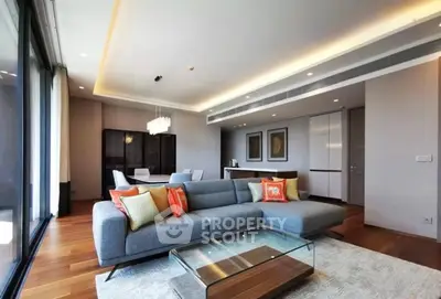 Luxurious modern living room with elegant decor and spacious layout