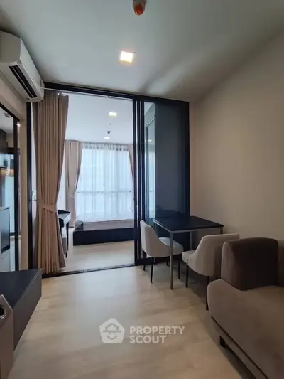 Modern apartment interior with open layout and stylish furniture