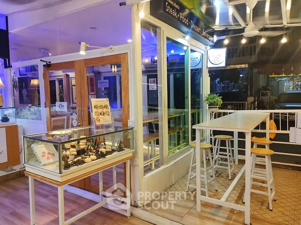 Charming restaurant interior with modern decor and inviting seating area