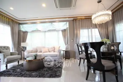 Luxurious living room with elegant decor and modern furniture