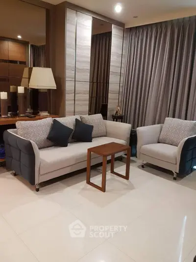Elegant living room with modern sofa set and stylish decor