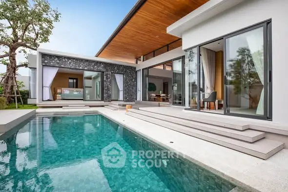 Luxurious modern villa with private pool and elegant outdoor design, perfect for upscale living.