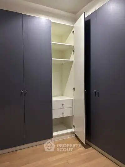 Spacious built-in wardrobe with ample storage in modern interior
