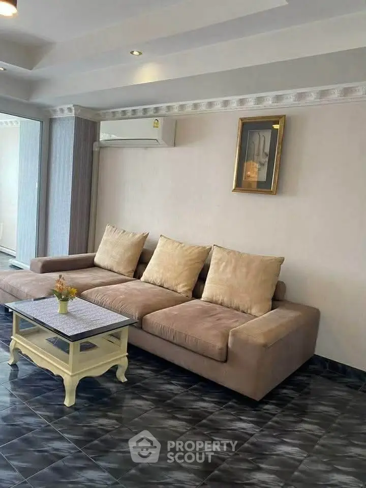 Stylish living room with modern sofa and elegant decor