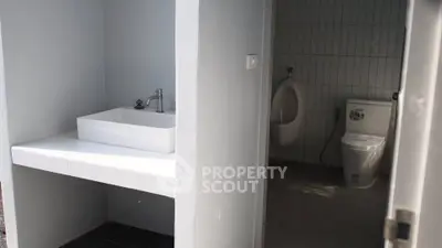Modern bathroom with sleek fixtures and minimalist design