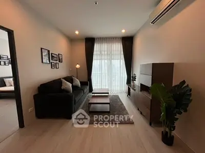 Modern living room with stylish decor and natural light