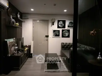 Stylish modern living room with elegant decor and cozy ambiance.
