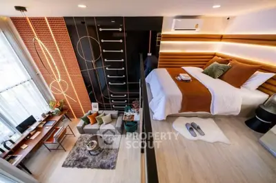 Modern loft apartment with stylish decor and cozy mezzanine bedroom