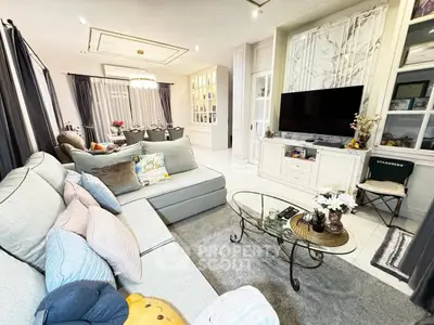 Luxurious living room with elegant decor and spacious seating area