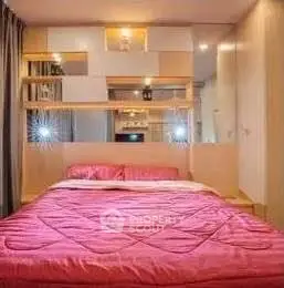 Cozy bedroom with modern design and ambient lighting