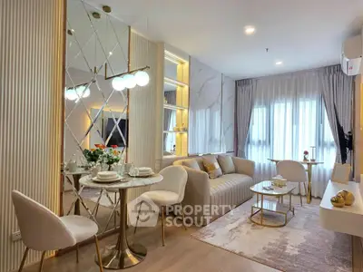 Luxurious modern living room with elegant decor and ample natural light