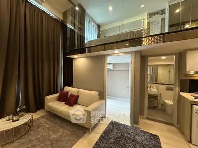 Modern loft apartment with mezzanine bedroom and stylish living area