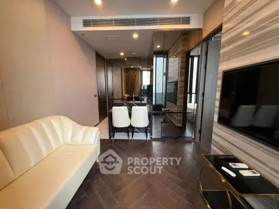 Luxurious modern living room with sleek design and elegant furniture