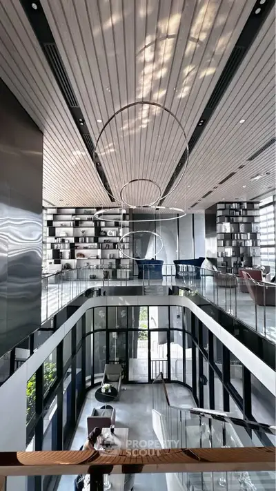 Luxurious modern living space with high ceilings and elegant design