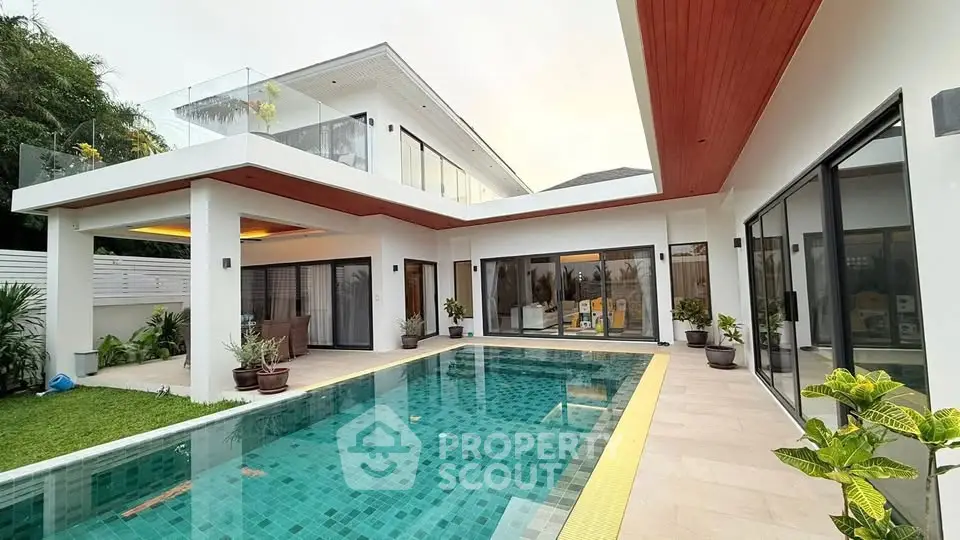 Luxurious modern villa with private pool and spacious balcony, perfect for upscale living.