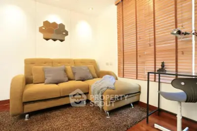 Cozy living room with modern sofa and stylish decor