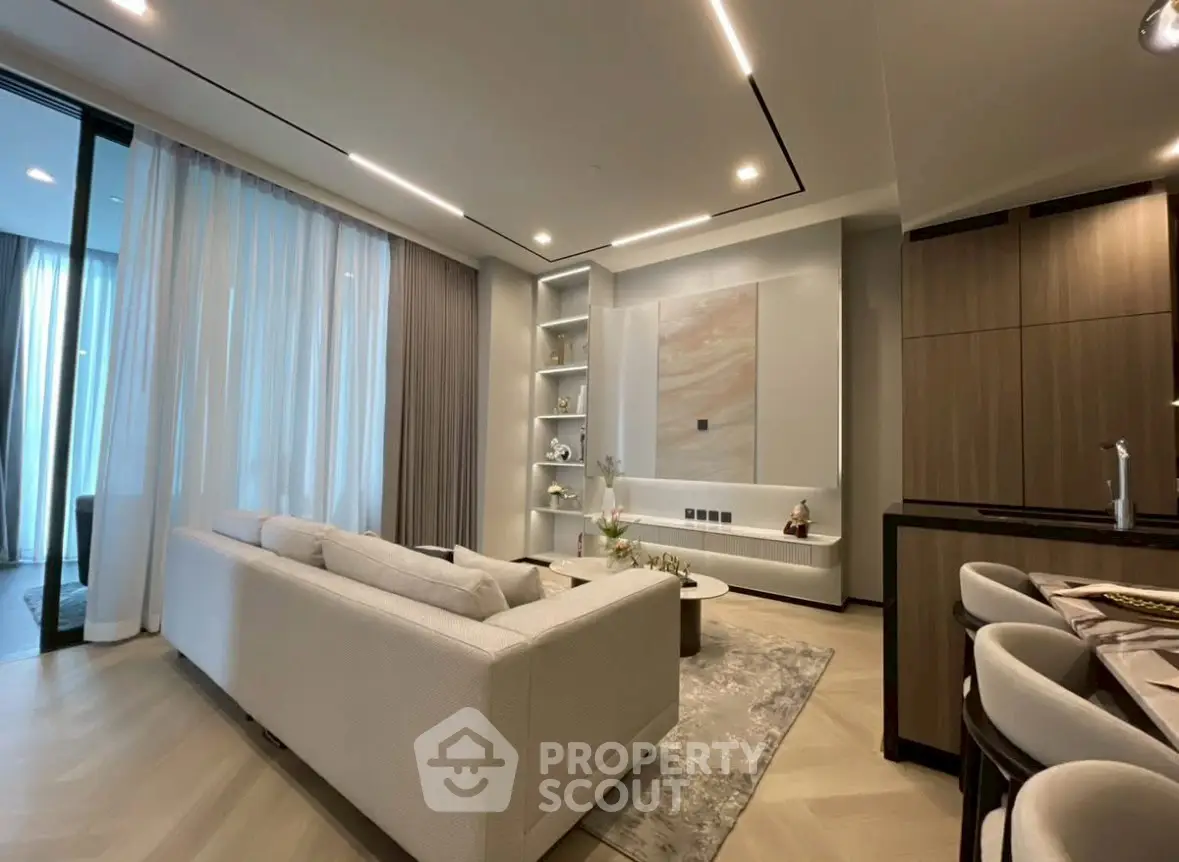 Luxurious modern living room with elegant decor and open layout, perfect for stylish urban living.