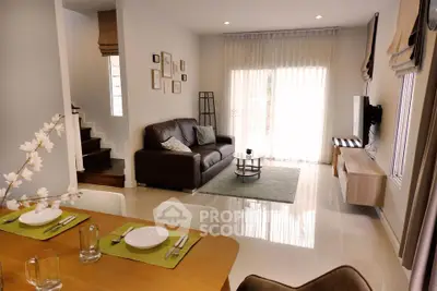 Modern living room with stylish decor and natural light