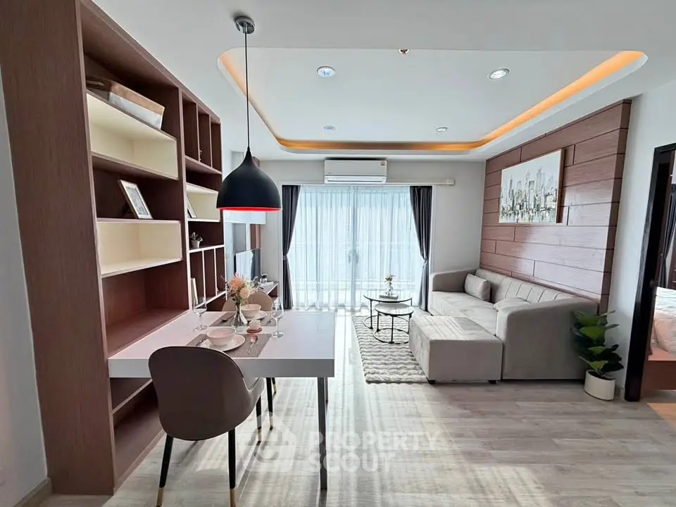 Modern living room with stylish decor, open layout, and natural light, perfect for urban living.