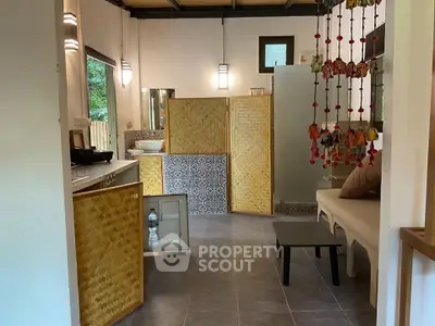 Charming open-layout kitchen with rustic decor and modern amenities