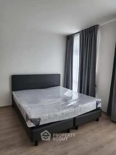 Modern bedroom with sleek design and natural light