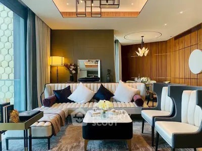 Luxurious modern living room with elegant decor and stylish furniture, perfect for sophisticated urban living.