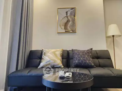 Modern living room with stylish sofa and elegant decor