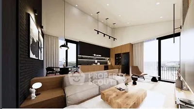 Modern living room with open layout and stylish decor
