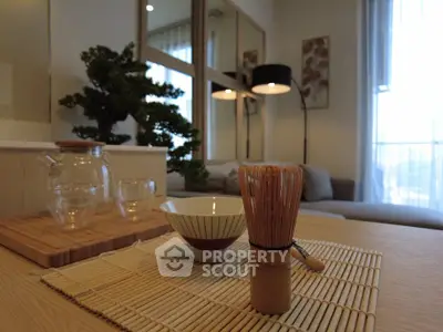 Stylish living room with modern decor and natural light