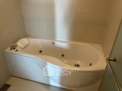 Luxurious bathroom with modern bathtub and sleek design