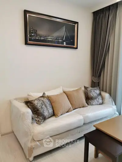 Stylish living room with modern sofa and elegant decor