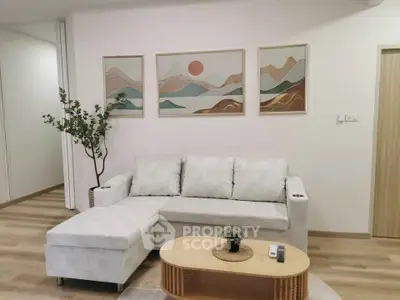Stylish living room with modern decor and cozy sectional sofa