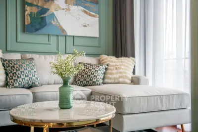 Elegant living room with stylish decor and cozy seating area