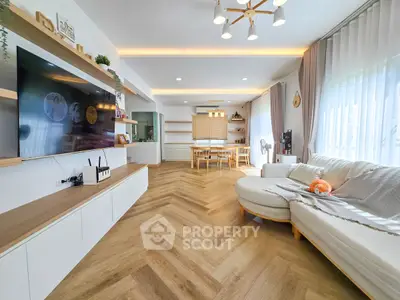 Spacious modern living room with elegant decor and natural light