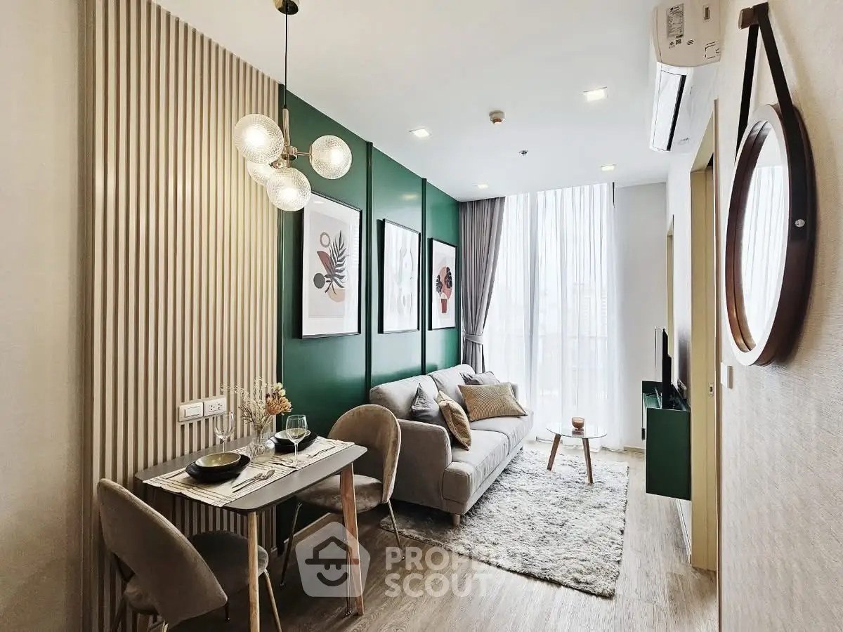 Stylish modern living room with elegant decor and natural light