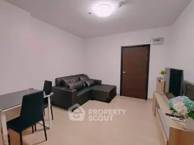 Modern living room with sleek furniture and minimalist decor