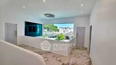 Luxurious modern interior with marble flooring and stunning view